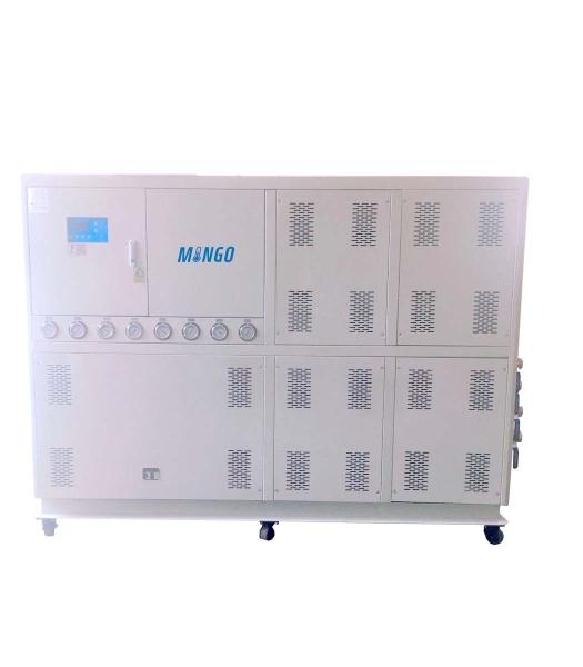 Low Noise Water Cooled Industrial Chiller 50HP 153.91KW/Hr With 4 Inlets 4 Outlets