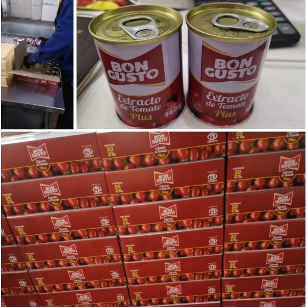 BONCUSTO Brand 140g Canned Tomato Paste  Brix22-24% Provide Brand And Packaging Design