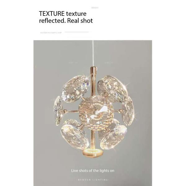 Modern Hotel Wedding Decor Crystal Hall Lamp With D120mm Light Source And 50000 Hours Lifespan Round Crystal Flower Pendant Light