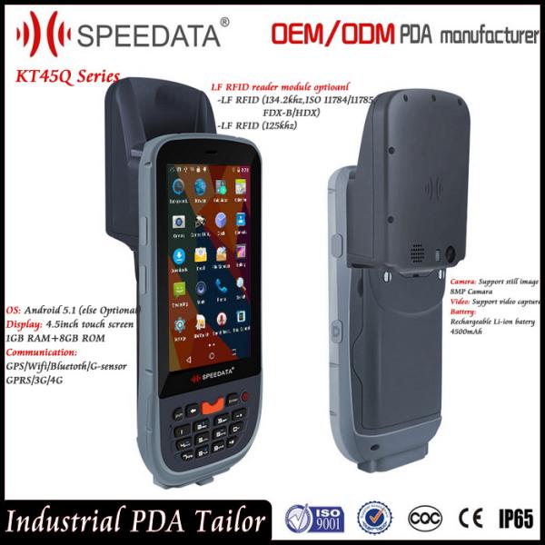 Android 5.1 Smart PDA Portable Rugged Rfid Reader Handheld Short Range 134.2Khz Modules