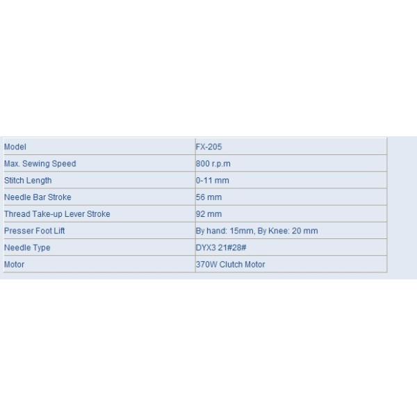 Single Needle Unison Feed Cylinder Bed Sewing Machine (Extra Heavy Duty) FX205