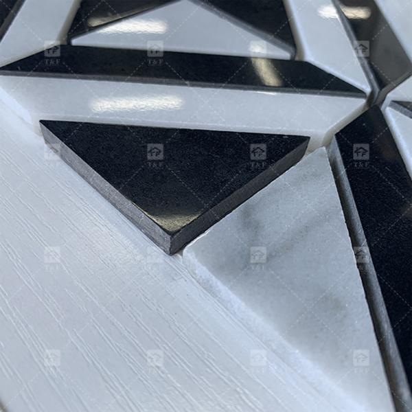 Черно-белый мраморный камень Мозаичная плитка для стены кухни