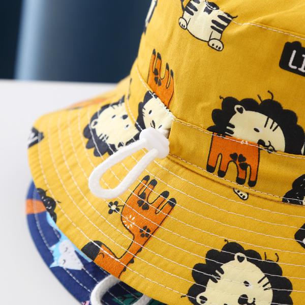 2022 Summer Plain Dyed Panama Children Cotton Cartoon Bucket Hat for Boys and Girls