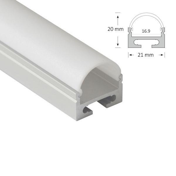 tira de iluminação linear do perfil de alumínio do diodo emissor de luz do círculo da metade de 45mm 180 graus