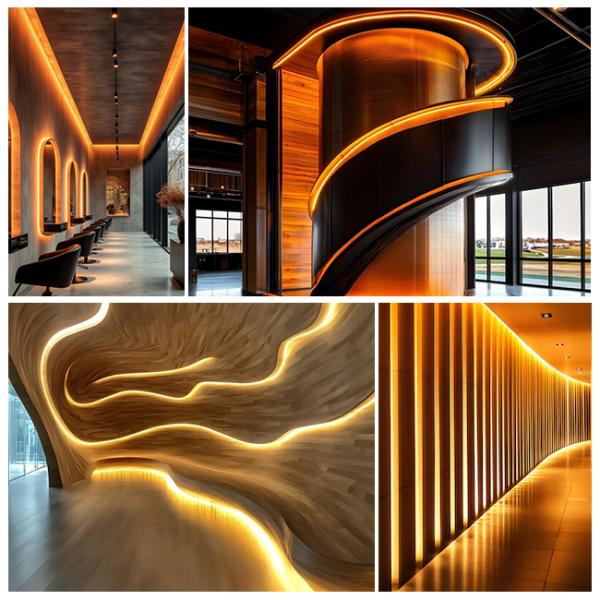 Luz de neón LED flexible de silicona, impermeable, luminosa en tres lados, 12 * 12 mm, luz decorativa de neón para interiores y exteriores