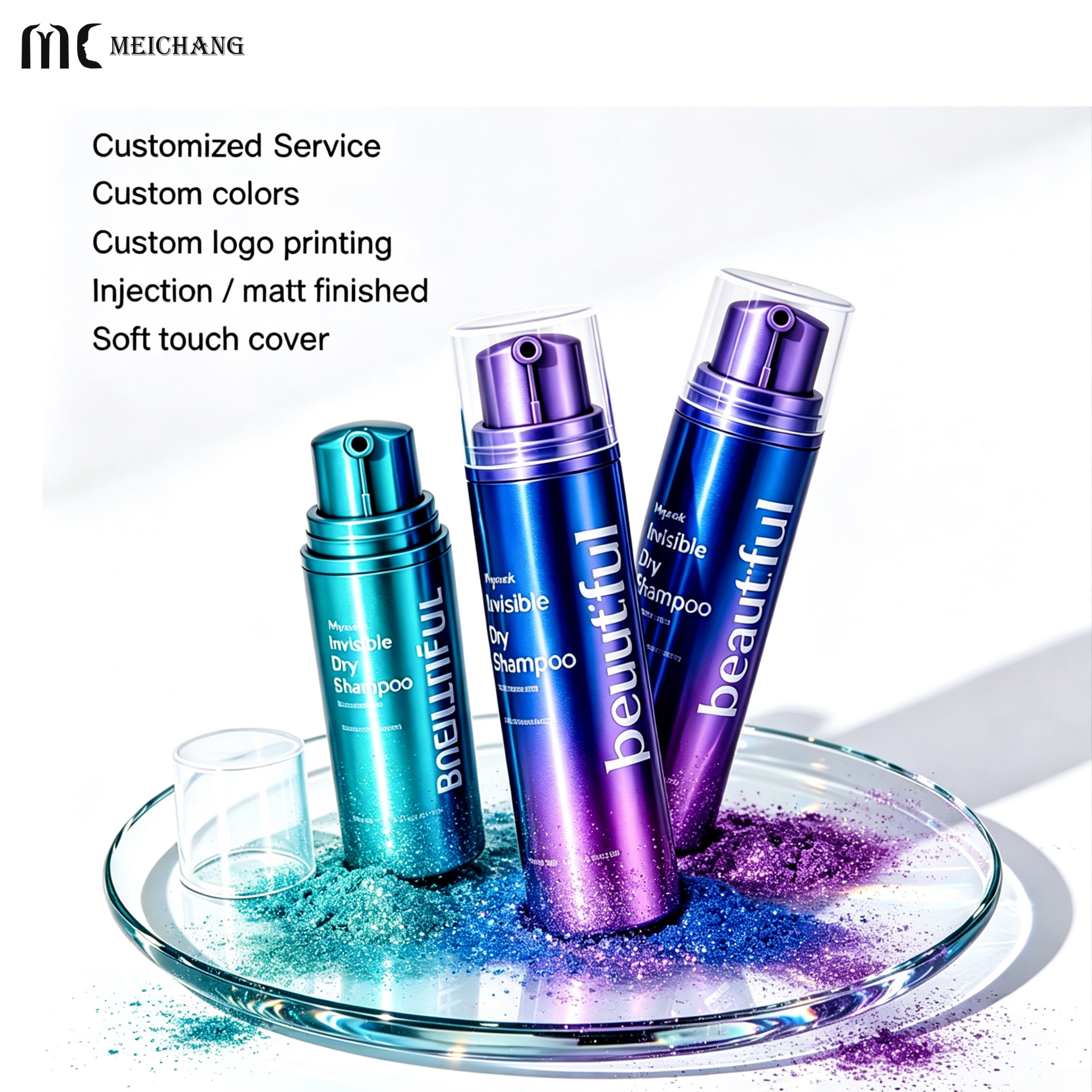 Eco-Friendly PP Dry Powder Spray Bottle for Makeup & Body Glitter (MC-1514)