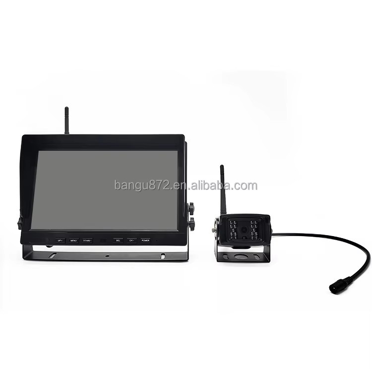 10 Inch 4 Channel Digital Wireless Backup Camera Monitor Kit with Infrared Night Vision for Heavy Duty Vehicles