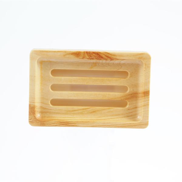 Wood Grain Bathroom Soap Stand Plastic