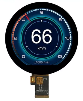 Écran LCD TFT rond de 3,6 pouces avec écran tactile et luminosité de 1000 Cd/m2