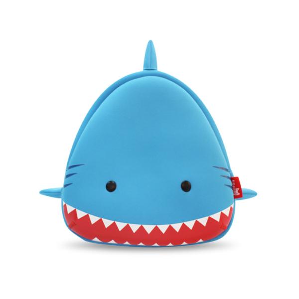 3D Cartoon Personalized Shark Backpacks For Kids Blue 10L Capacity 