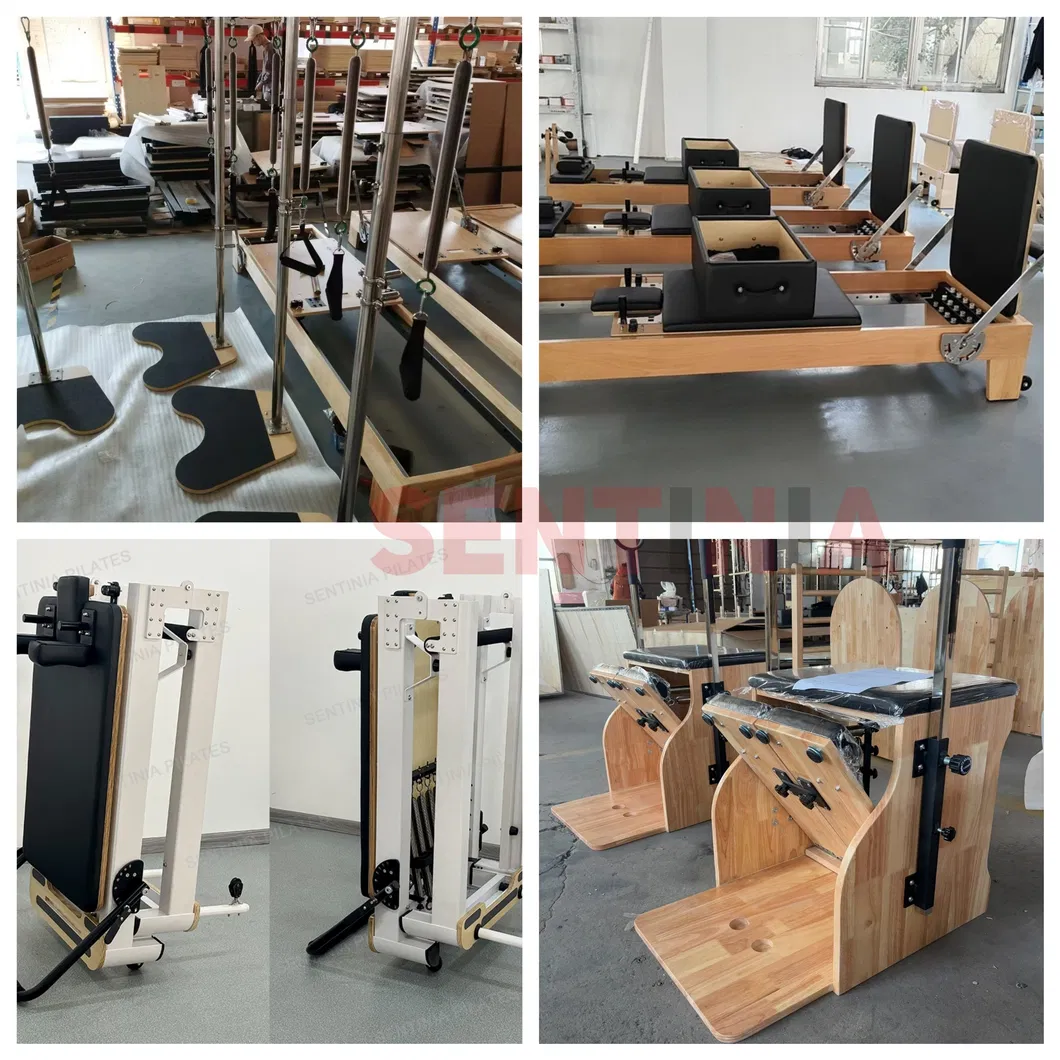 Premium Rubber Wood Pilates Reformer With Tower Equipment 120kg