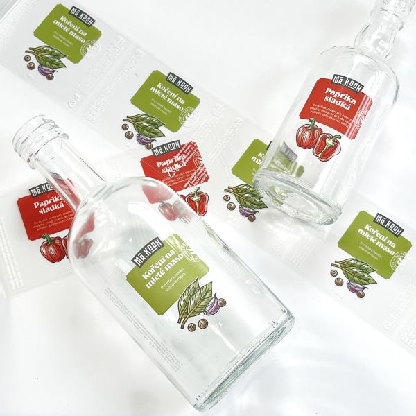 Custom Self-adhesive Package Roll Label Printed Stickers Waterproof Glass Bottle Transparent Label