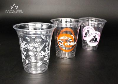 Branded Clear PET Disposable Plastic Drinking Cups For Fresh Juice