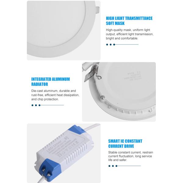 Пылезащищенный светодиодный панельный свет с 3000-6500K, Triac или 0-10V Dimmable, 68-280mm Cutout Size