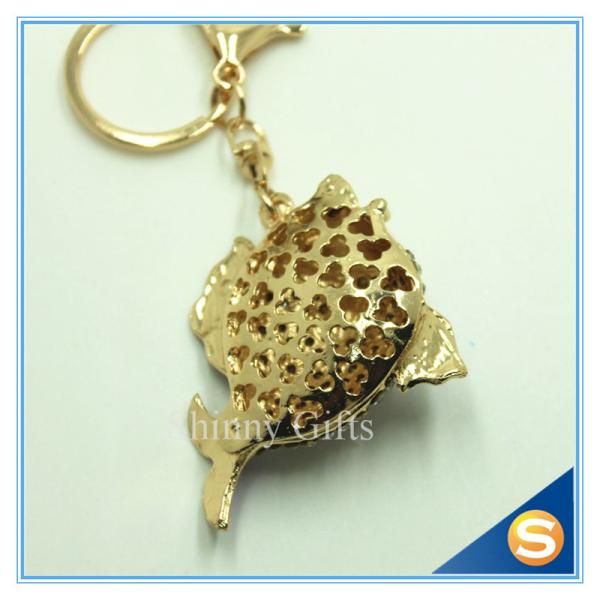 Lovely Goldfish Fish Cute Crystal Rhinestone Charm Pendant Purse Car Key Ring Keychain Party Favorite