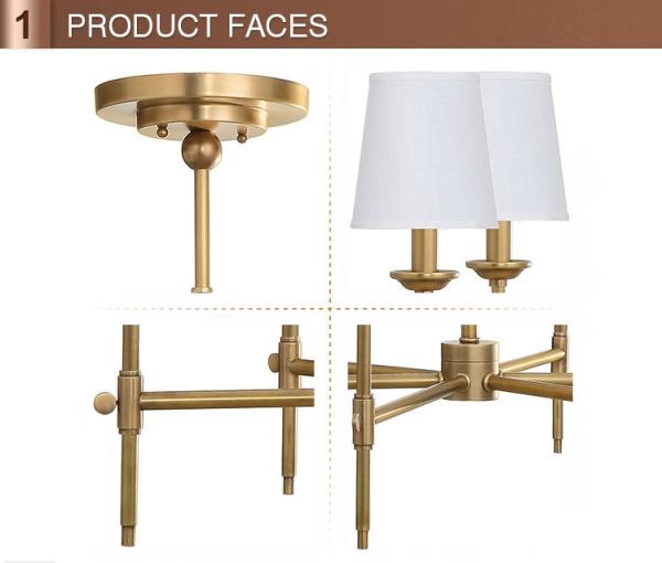 Simple Brushed copper chandelier with lampshade Hotel Project Lighting (WH-PC-10)