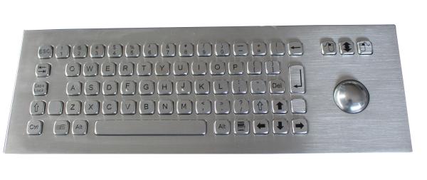 Teclado da montagem do painel de 69 chaves, teclado de aço inoxidável com trackball MTB, OTB, LTB