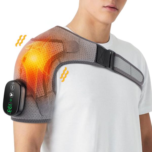 Heating Massage Shoulder Strap with 45°C-75°C Levels, 5000mAh Battery, and Neoprene Rubber Material
