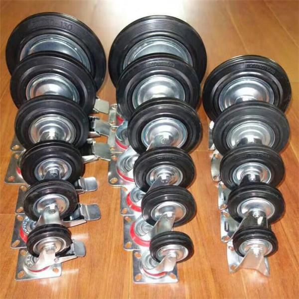 4 Inch Locking Caster Wheels Swivel Caster With Brake Rubber Wheels 100mm