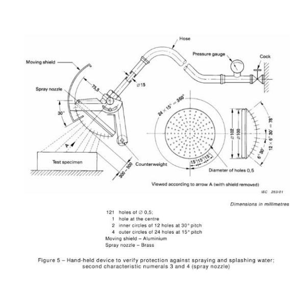 IEC 60529 IPX3/4 Spray Nozzle With Digital Flowmeter IP Test Equipment