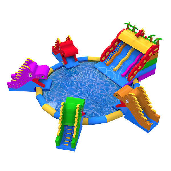 Kids Waterproof Inflatable Water Park Dragon Slide