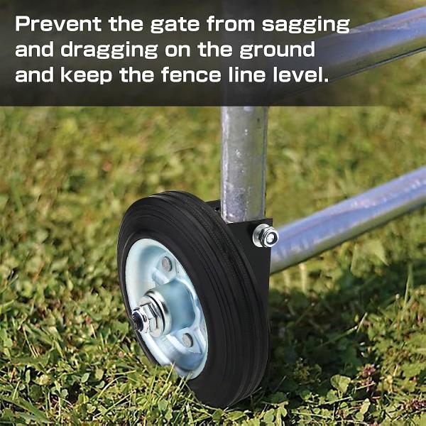 Prevent Door Slack and Improve Gate Function with Black Side Mount Gate Support Wheel
