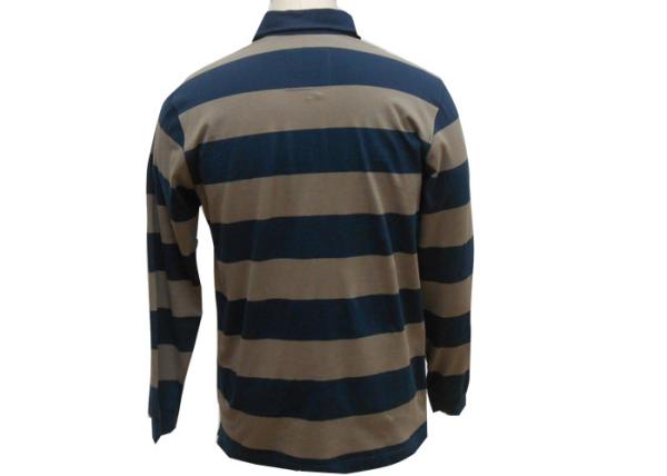 Colorful Mens Long Sleeve Striped Polo Shirts , 2 Piece Collar Mens Knitted Polo Tops