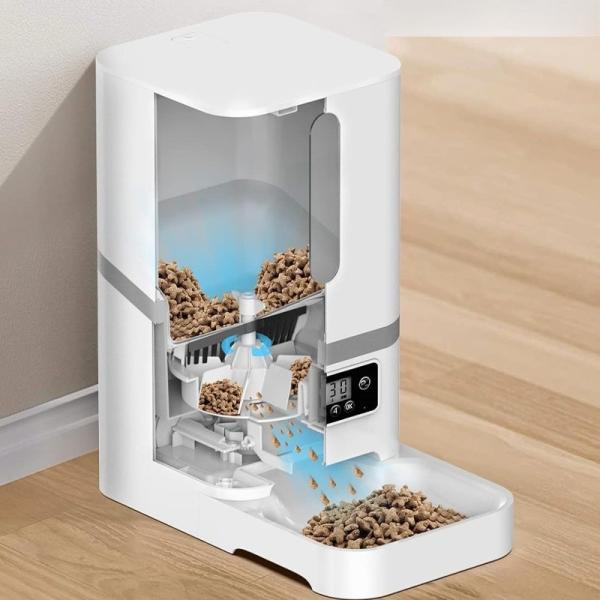 Análisis de salud de IA Dispensador automático de comida para perros inteligente con luz UV de silicona
