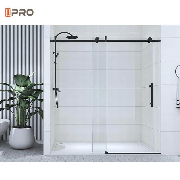 1.4mm thinkness Aluminium Bathroom Doors Hotel Sliding Interior Frameless Toilet Glass Door