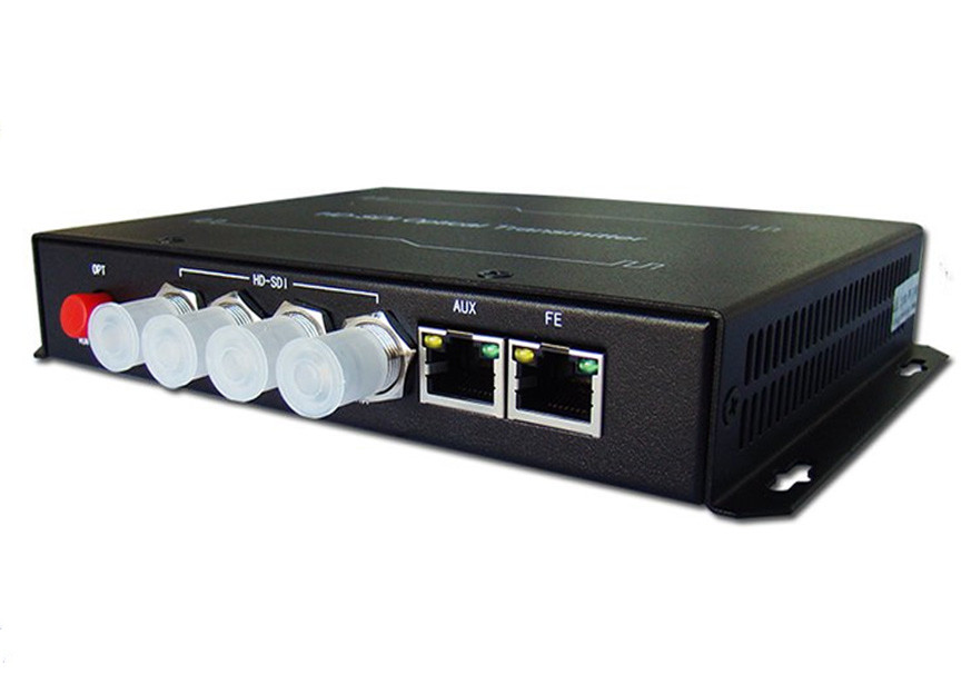 приемопередатчик 4ch HD SD SDI оптически с одним портом сети стандарта Ethernet 10/100Mbps