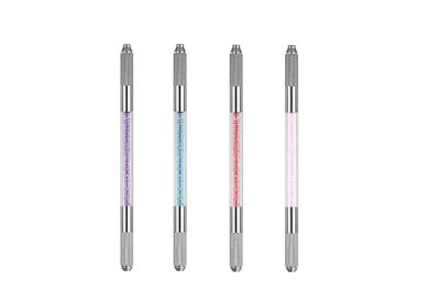 Wholesale Price Double-headed Tattoo Manual Pen Crystal Acrylic Microblading Permanent Makeup Pen for 3D Eyebrow