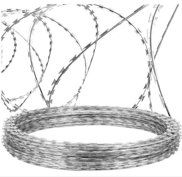 China Factory CBT65 20m  Galvanized Razor Barbed Wire Anti-climb Concertina Security Fencing For Airport