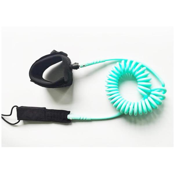 Custom Sky Blue Safety Surfboard Coiled Leg Leash Paddle Foot Leash