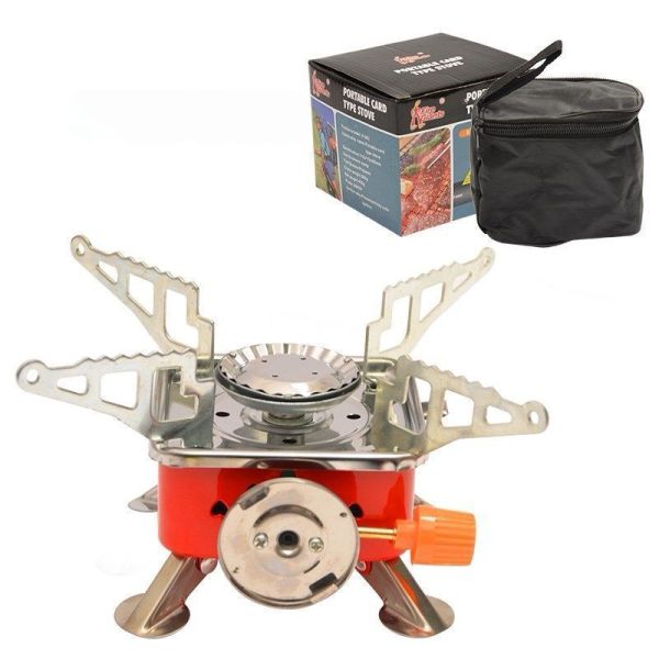 Factory Portable Outdoor Mini Titanium Camping Gas Stove Survival Pocket Furnace Hiking Gas Stove for BBQ Picnic Cooking
