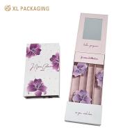 Caja de cosméticos personalizados de lujo coloridos lápiz labial Tres paquetes de cajón caja de papel caja de regalo cosmético con espejo dentro