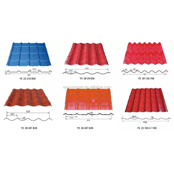 крен толя металла 1000mm формируя цвет машины покрасил стальную застекленную плитку 16stations