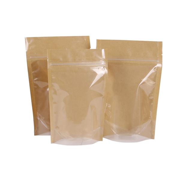 250g snack/tea/coffee/rice food k stand up pouch kraft packaging paper bag with window