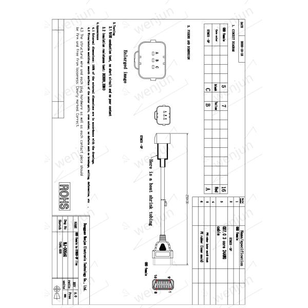 Женщина OBD2 кабелей системы управления мотоцикла длины 30cm черная к 3 Pin OBD