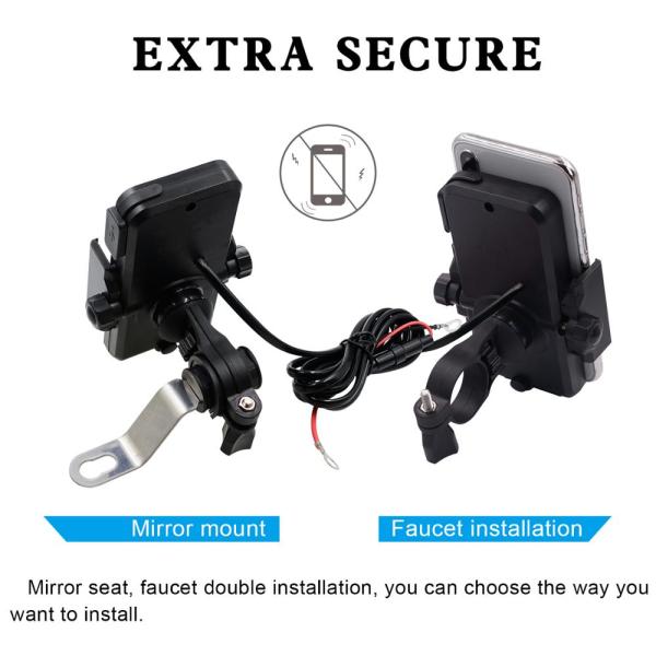 10MA Motorcycle Wireless Charger Mount , DC10-32V Iphone 11 Motorcycle Holder