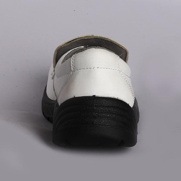 Unisex Low Cut Safety Shoes Smash Resistant Comfortable EVA Metal Eyelets White Upper Black Outsole