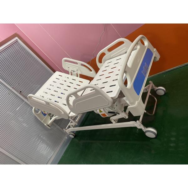 ICU Ward Room Three Function Electric Hospital Beds Blue White