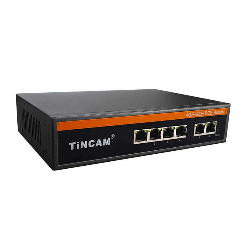 4-Port Gigabit PoE Switch with 2 Gigabit Uplink Ports IEEE 802.3af/at 30W per Port 65W Built-in Power Supply TBC-PS5106N