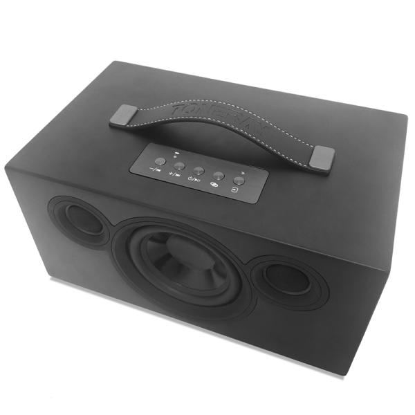 Enceinte Bluetooth en bois de 80W avec TWS et batterie rechargeable