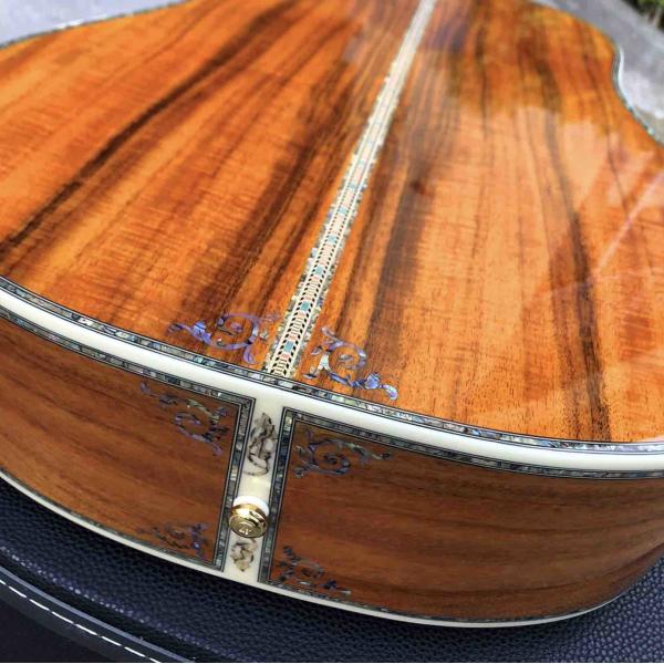 KOA wood classic acoustic guitar,Life tree Ebony Fingerboard,Abalone inlays and binding,China 41 inchs acoustic