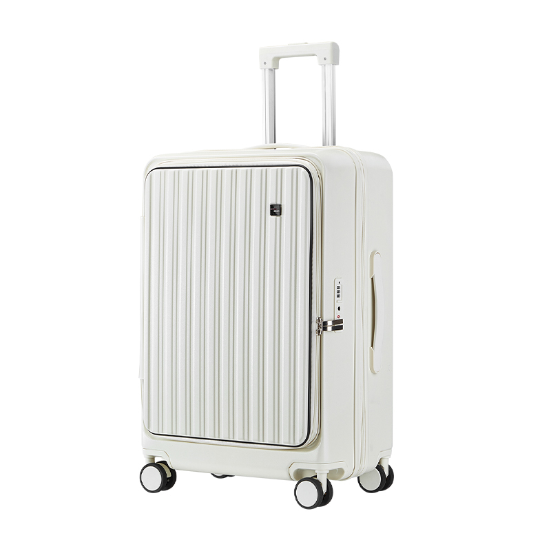 Hot Selling Unisex PC Aluminum Rod Front-Open Carry-On Luggage Set Outdoor Travel Bags Spinner Caster Explosion-Proof Zipper ABS