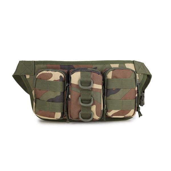 Military Camouflage Waist Bag Utility Belt with Water Bottle Holder Hiking Mountaineering Camping Riding Fish