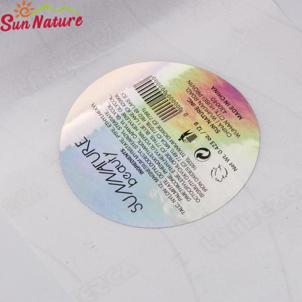 5.08cm Hologrphic Plastic Sticker For Bottle 2 Inch Round Sticker