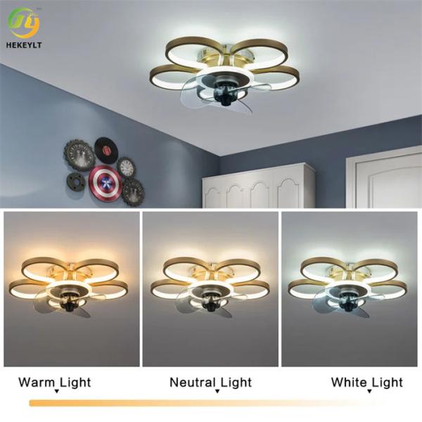 Золото/черный полный потолочный вентилятор СИД металла держателя интегрировали 48W для небольших комнат