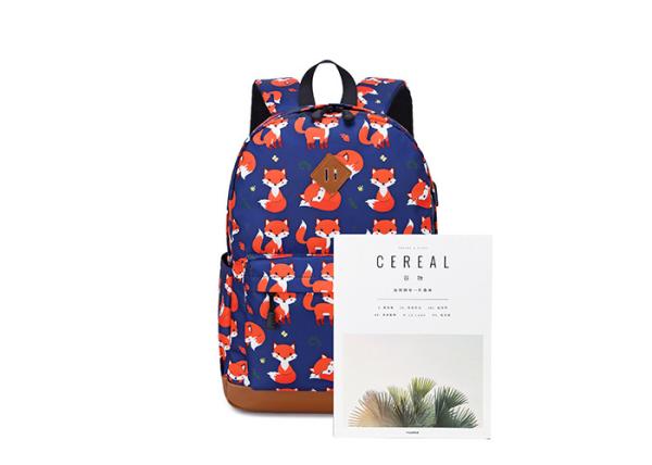 Cute Fox Prints Front Pocket Children School Bag