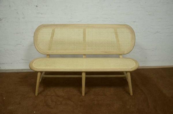 Luxury Cane Modern Bench Wooden Wicker Rattan Benches Outdoor Garden Sofa Chair